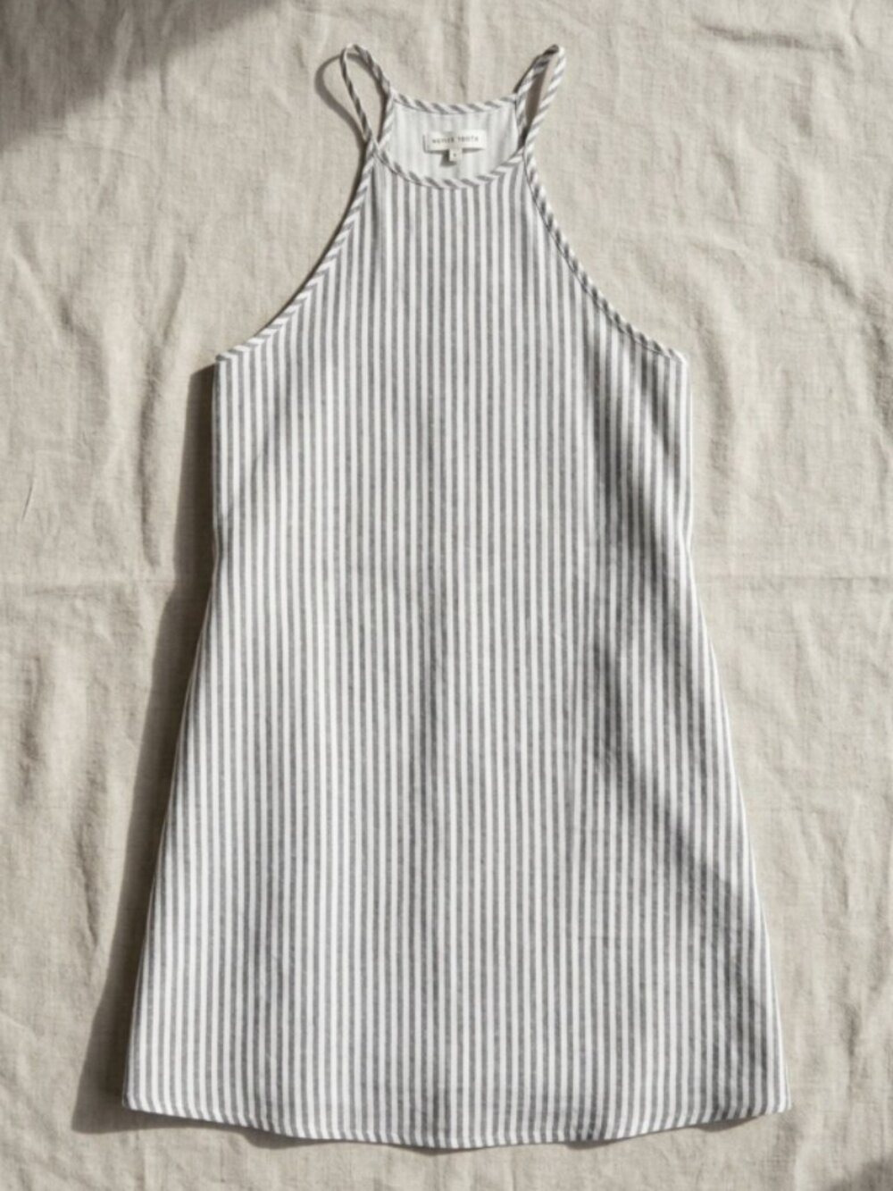 ⁠Native Youth Striped Halter Neck Summer Cotton Dress with Pockets L⁠arge
